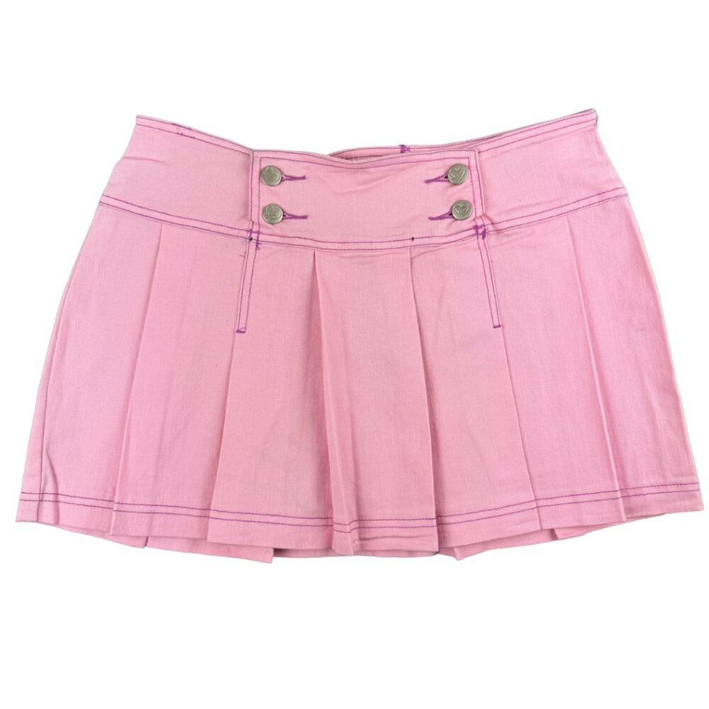 (Deadstock) A·JEANS Pink Pleated Mini Skirt